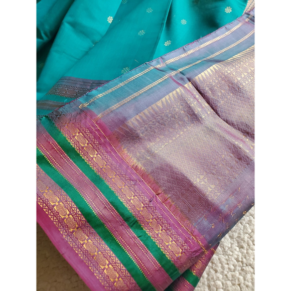 Women Pure Sico Gadwal Saree Handloom Festive Ethnic Royal Designer - Picture 13 of 16